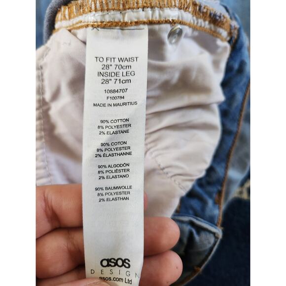 Asos Design No Back Pocket Women's Light Wash Denim Jeans-28 - Picture 5 of 5